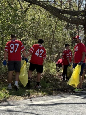 sports team participating in lter cleanup